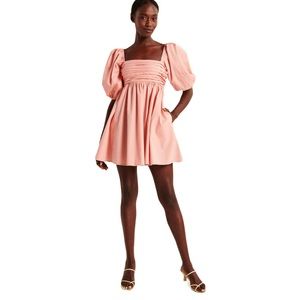 Women's Abercrombie & Fitch Ruched Bodice Puff Sleeve Mini Dress